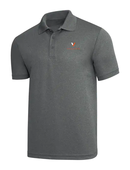 Medium Grey Heather PosiCharge RacerMesh Polo w/Vulcan Logo