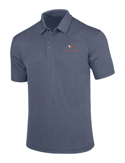 True Navy Trace Heather Polo w/Vulcan Logo