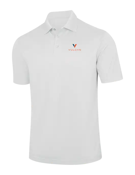 White Performance Fine Jacquard Polo w/Vulcan Logo