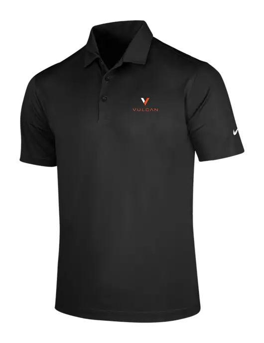 NIKE Black Dri-Fit Vertical Mesh Polo w/Vulcan Logo