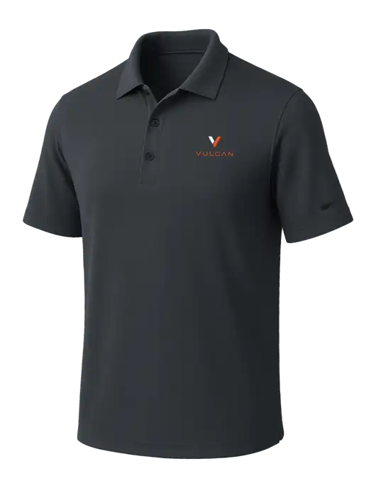 NIKE Dark Grey Dri-Fit Micro Pique Polo w/Vulcan Logo