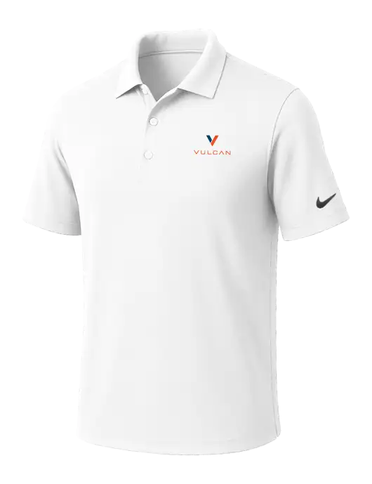 NIKE White Dri-Fit Micro Pique Polo w/Vulcan Logo
