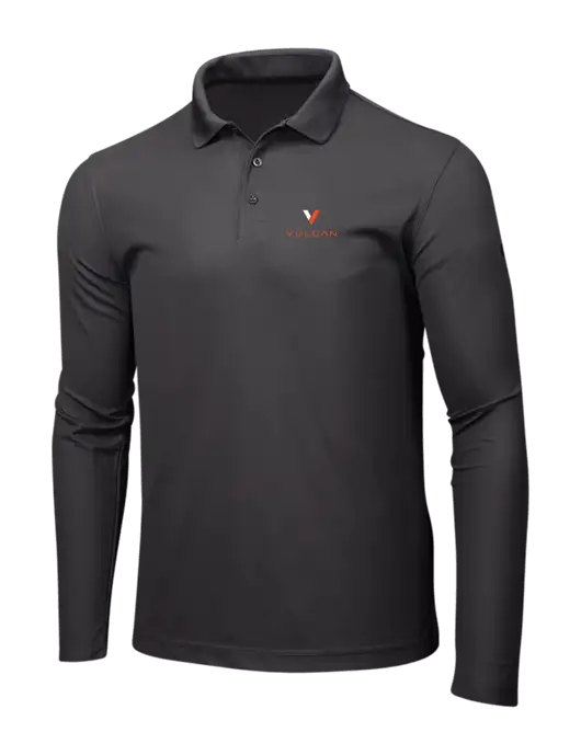 OGIO Charcoal Grey Caliber 2.0 Long Sleeve Polo w/Vulcan Logo