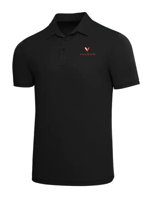 TravisMathew Black Solid Oceanside Polo w/Vulcan Logo