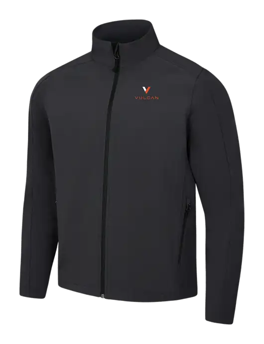 Black Charcoal Heather Core Soft Shell Jacket w/Vulcan Logo