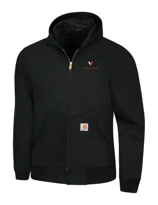 Carhartt Black Thermal Lined Duck Active Jacket w/Vulcan Logo