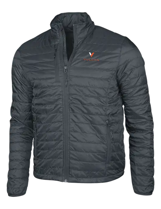 Dark Grey Puffy Packable Jacket w/Vulcan Logo