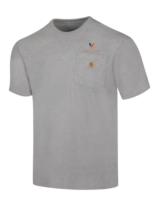 Carhartt Workwear Light Grey Heather Pocket Short Sleeve T-Shirt w/Vulcan Logo
