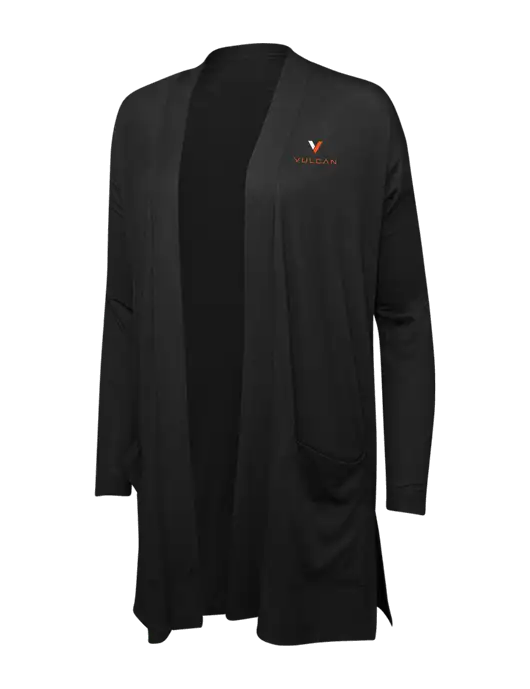 Black Womens Concept Long Pocket Cardigan w/Vulcan Logo