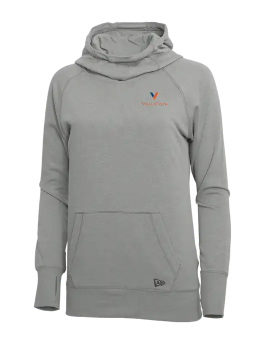 New Era Shadow Grey Heather Womens Tri-Blend Fleece Pullover Hoodie w/Vulcan Logo