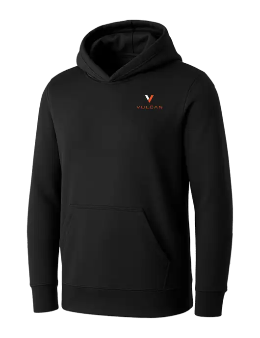 Womens Black Core Fleece Pullover Hooded Sweatshirt w/Vulcan Logo