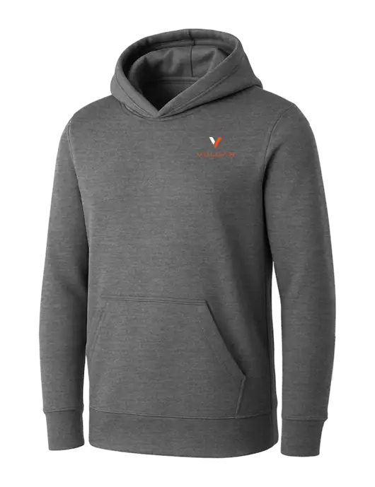 Womens Medium Grey Heather Core Fleece Pullover Hooded Sweatshirt w/Vulcan Logo