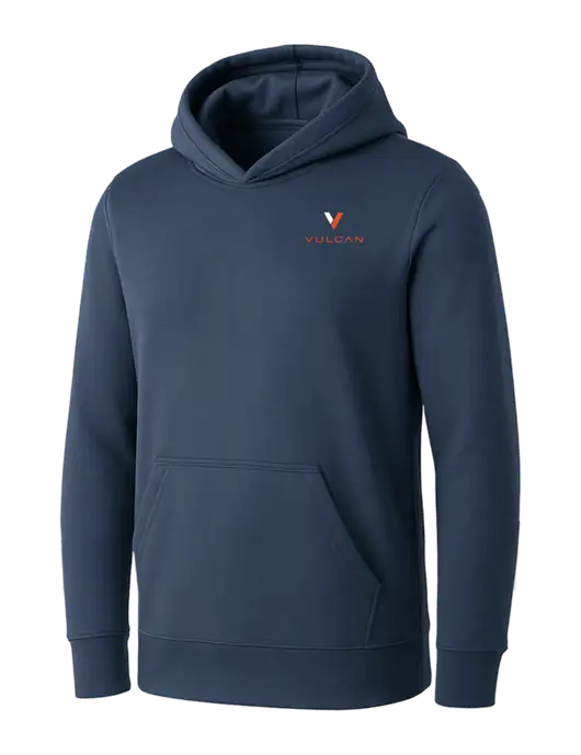 Womens Navy Core Fleece Pullover Hooded Sweatshirt w/Vulcan Logo
