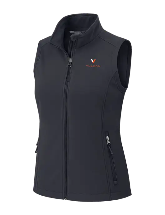 Charcoal Grey Womens Core Soft Shell Vest w/Vulcan Logo