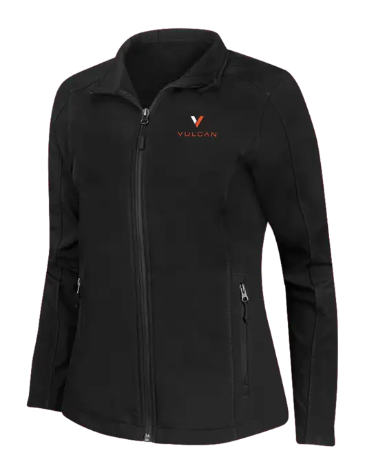 Black Womens Core Soft Shell Jacket w/Vulcan Logo
