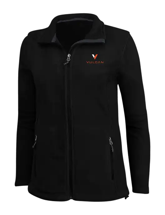 Womens Black Fleece Jacket w/Vulcan Logo