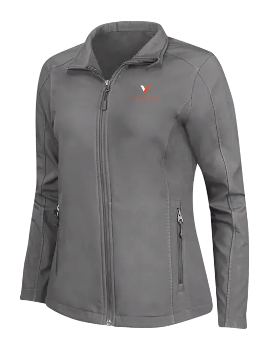 Medium Grey Womens Core Soft Shell Jacket w/Vulcan Logo