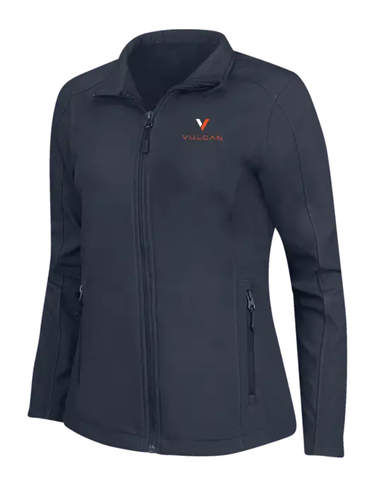 Navy Womens Core Soft Shell Jacket w/Vulcan Logo