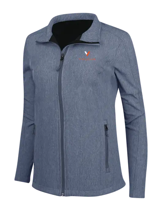 Navy Heather Womens Core Soft Shell Jacket w/Vulcan Logo