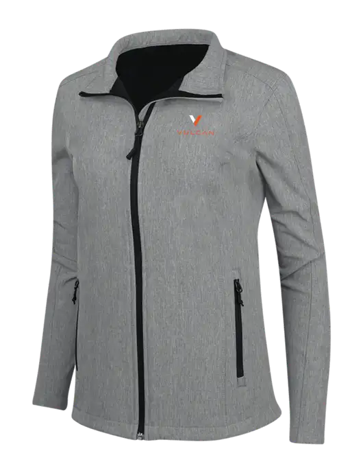 Medium Grey Heather Womens Core Soft Shell Jacket w/Vulcan Logo
