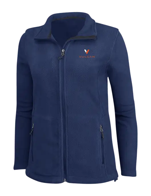 Womens Navy Fleece Jacket w/Vulcan Logo
