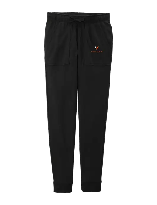Womens Posicharge Tri-blend Wicking Black Triad Solid Fleece Jogger w/Vulcan Logo