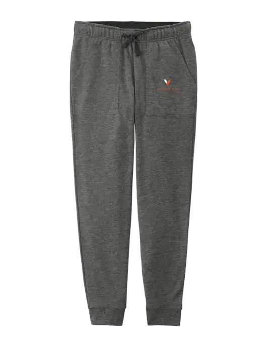 Womens Posicharge Tri-blend Wicking Dark Grey Heather Triad Solid Fleece Jogger w/Vulcan Logo
