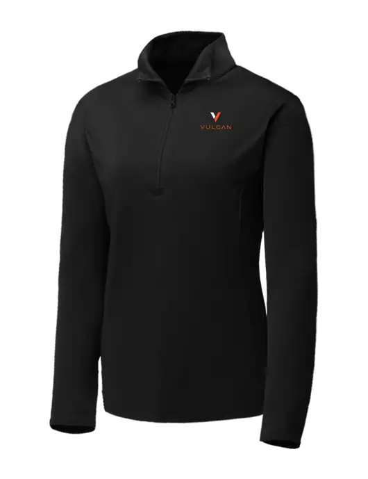 Black Womens Posicharge Competitor ¼ Zip Pullover w/Vulcan Logo