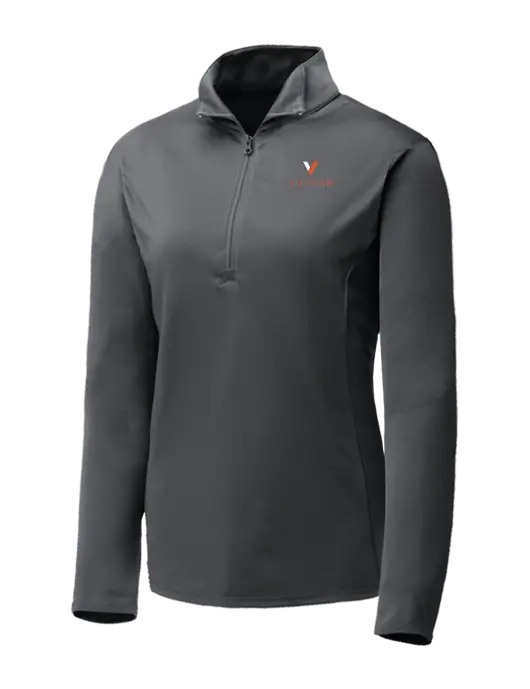 Dark Grey Womens Posicharge Competitor ¼ Zip Pullover w/Vulcan Logo