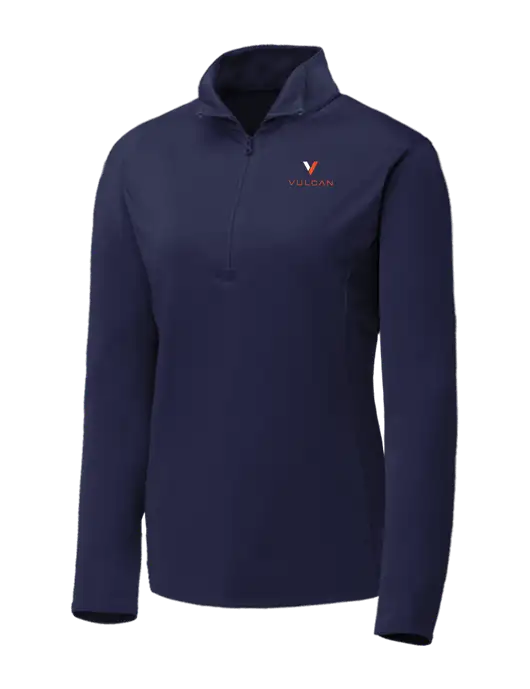 Navy Womens Posicharge Competitor ¼ Zip Pullover w/Vulcan Logo
