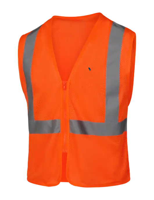 CornerStone Safety Orange ANSI 107 Class 2 Economy Mesh Zippered Vest w/Vulcan Logo