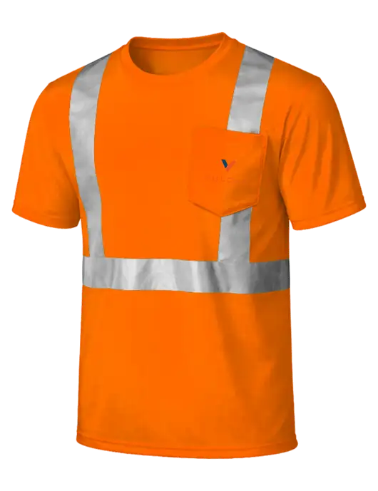 CornerStone Safety Orange ANSI 107 Class 2 Mesh Tee w/Vulcan Logo