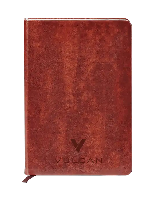 Fabrizio Brown Hard Cover 5.75 x 8.3 Journal w/Vulcan Logo
