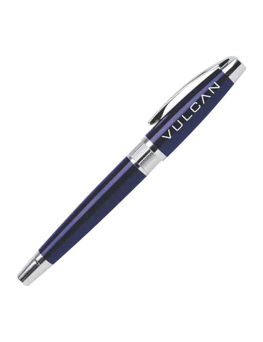 Masscotti Navy Rollerball Pen - Black Ink w/Vulcan Logo
