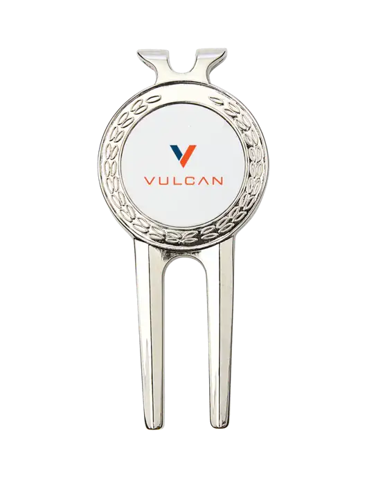 Silver Divot Tool, 1.5 x 3 w/Vulcan Logo
