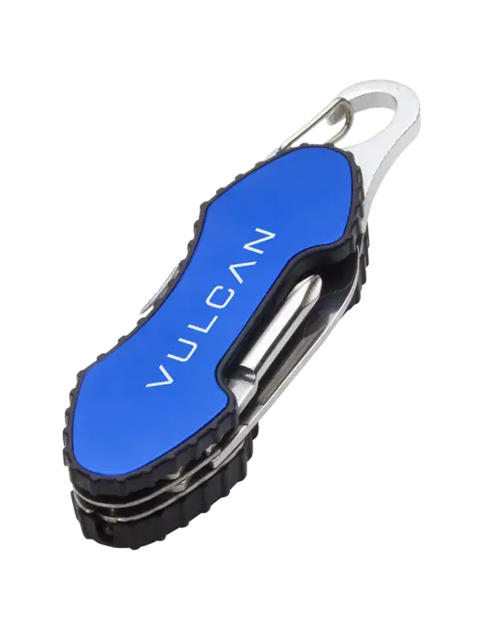 Blue 6 in 1 Tool with Carabiner w/Vulcan Logo