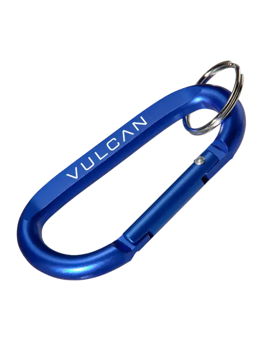Blue Carabiner & Key Ring w/Vulcan Logo
